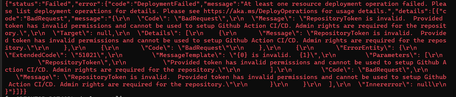 Error when token was missconfigure
