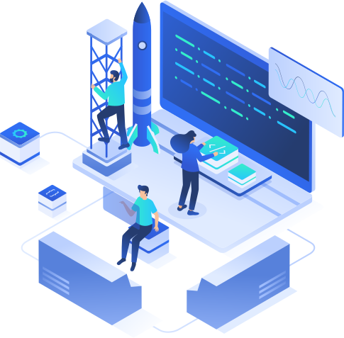A drawing of a computer sourounded by pens, calculators, pencils, pendrive, a glass and a book